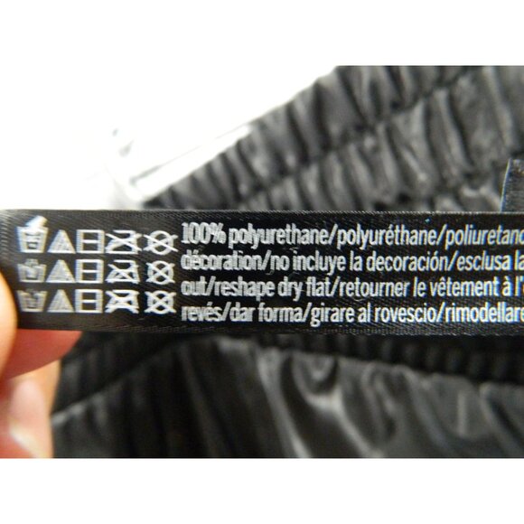 Victoria Sport Metallic Black Shiny Windbreaker Pants Large Victoria's Secret - Picture 7 of 10